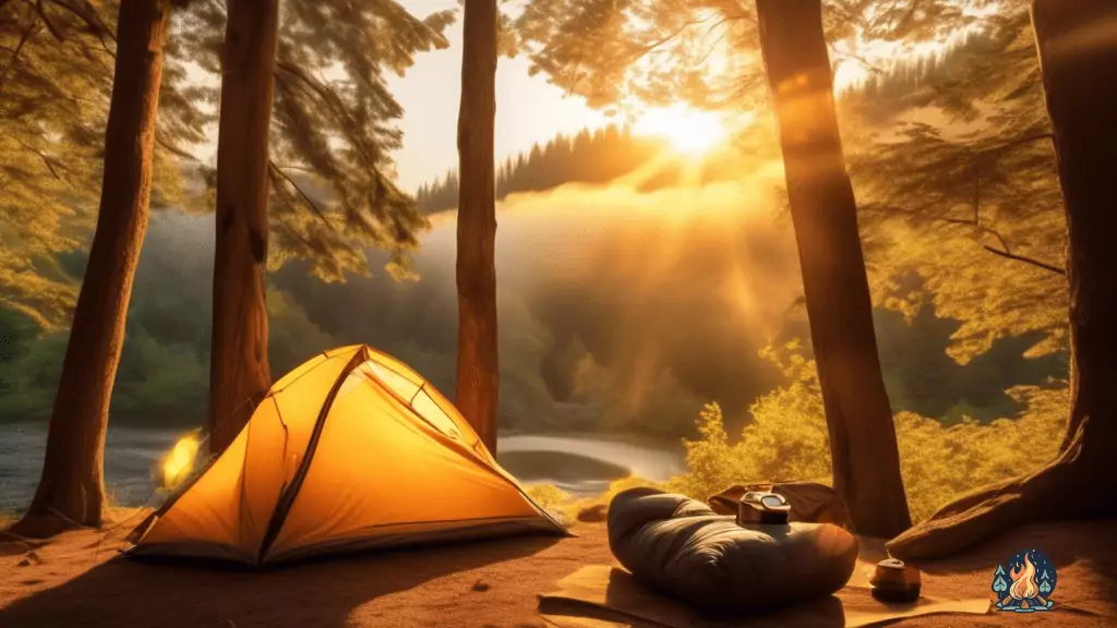 Experience the serenity of the great outdoors with a cozy camping scene at sunrise. Bask in the soft golden sunlight filtering through the trees, illuminating a well-equipped tent and showcasing a carefully chosen camping sleeping bag. Embark on your perfect outdoor adventure with the ideal companion for a restful night under the stars.