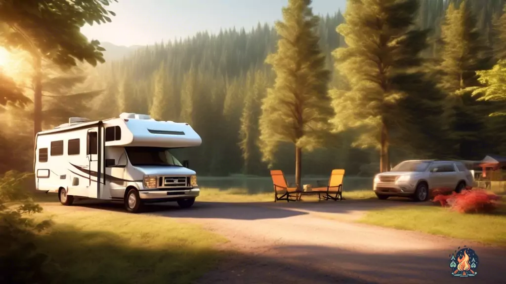 RV campground surrounded by breathtaking national forest, inviting visitors to immerse themselves in nature's beauty.