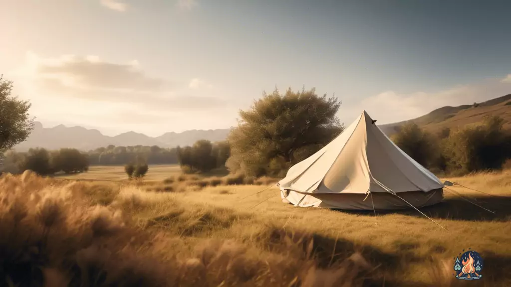 Expertly pitched tent in serene natural landscape, bathed in gentle natural light - Mastering Tent Setup Tips and Tricks